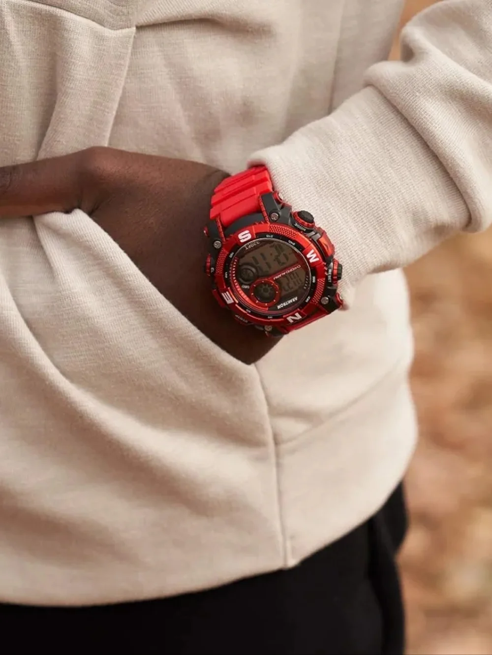 Armitron Sport Men's Digital Red Chronograph Resin Strap Watch, 40/8284/Working‎